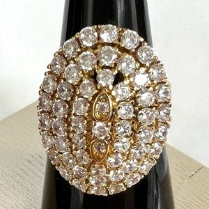 Grace Kelly 🆕 gold Size 8 Swarovski Crystals reproduction To Catch A Thief Ring